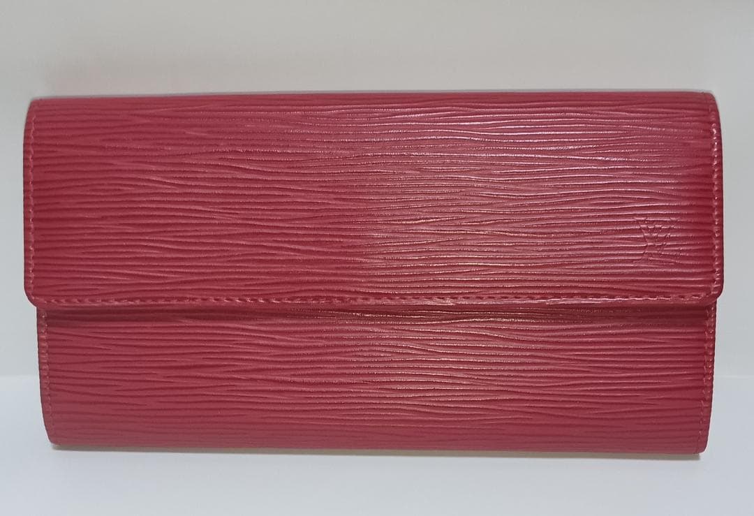 【ルイ・ヴィトン 長財布】エピレザー ポルトフォイユ サラ 赤 中古