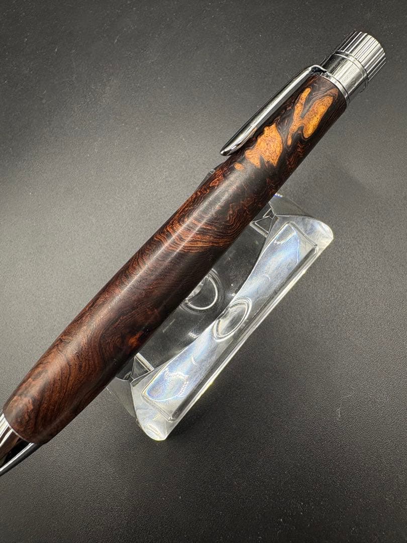 510極上　ホンジュラスローズウッド　瘤杢　KATO203 回転式ボールペン