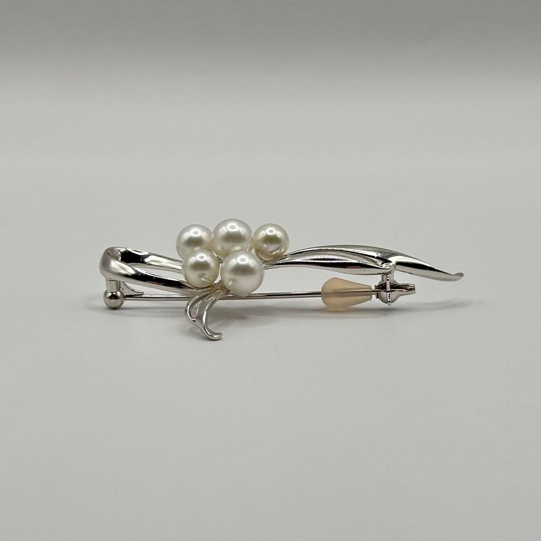 【美品】MIKIMOTO ミキモト ブローチ パール あこや真珠 シルバー