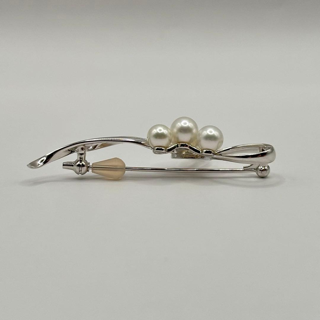 【美品】MIKIMOTO ミキモト ブローチ パール あこや真珠 シルバー