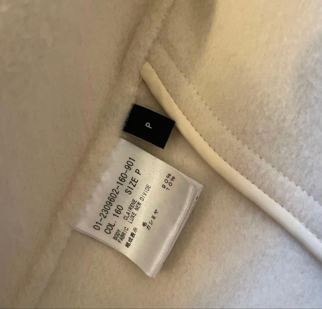 セオリー ダブルフェイス ミドル丈コート カシミヤ混 白　2022