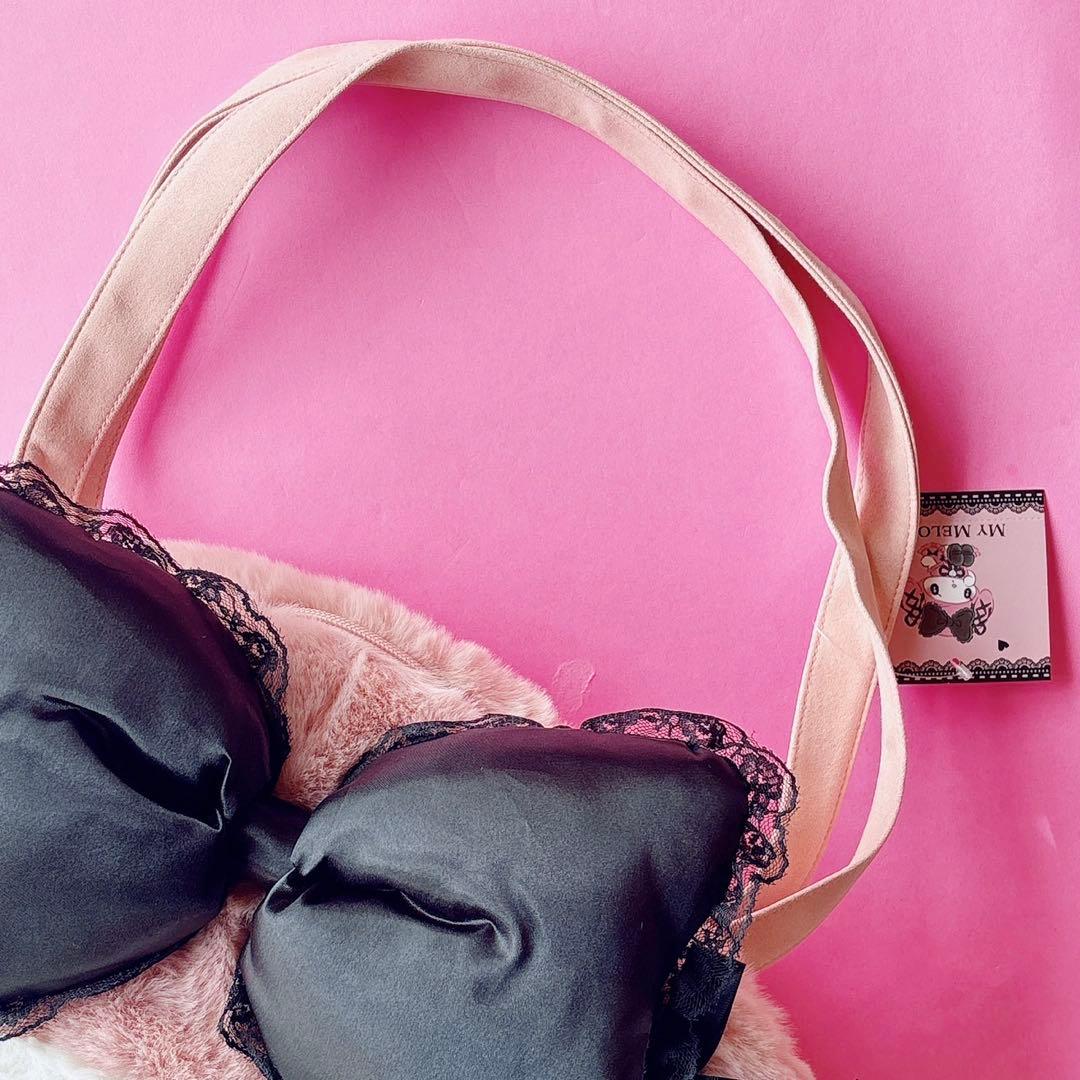 ♡ マイメロ 2025年初売り 真夜中のメロクロ フェイス形トートバッグ ♡