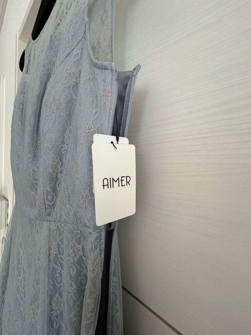 【新品・未使用】サックスブルードレス　レースアップ