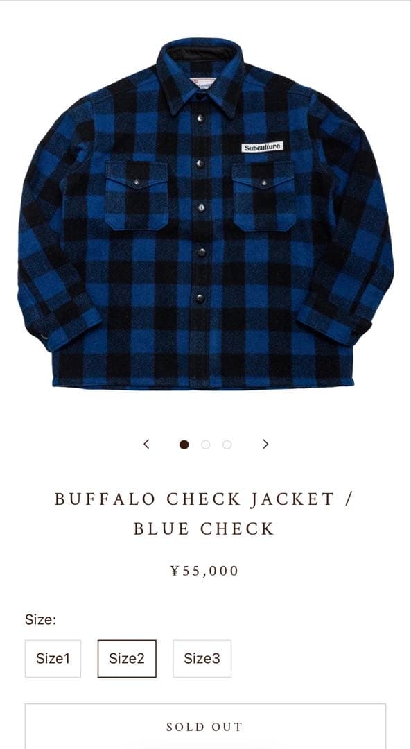 完売品BUFFALO CHECK JACKET BLUE CHECK 2 新品