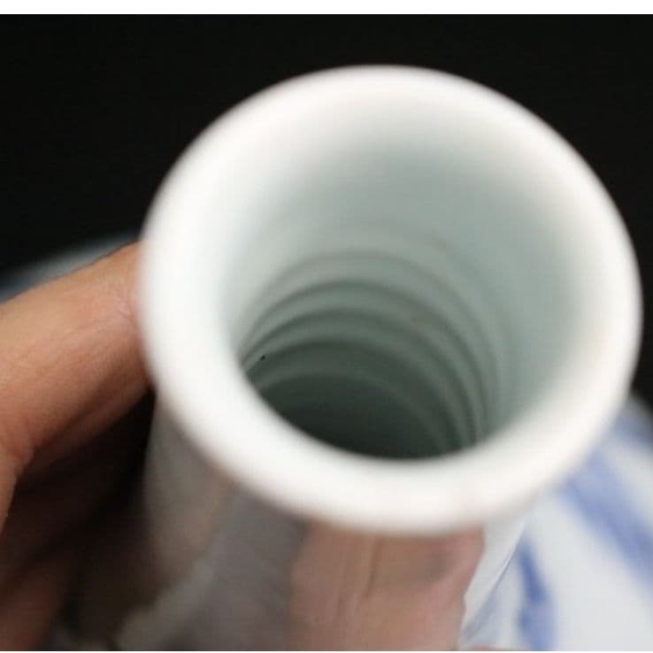 李朝染付 雲鶴長生文 徳利 壺 高22.8cm