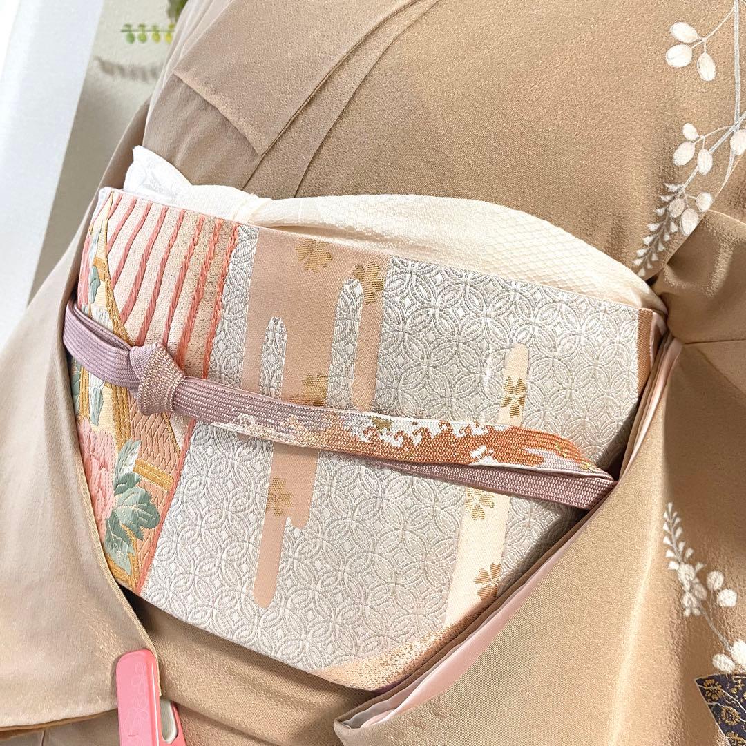 ベージュ 友禅 4点 フルセット 訪問着 入学式 卒業式 入園式 春 秋 冬