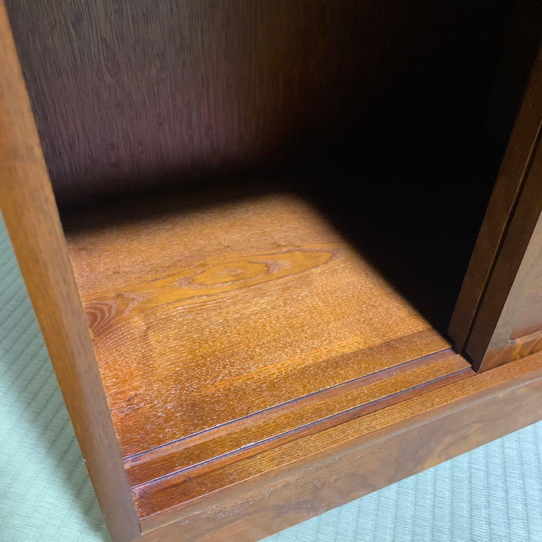 茶箪笥　和風収納棚 ガラス扉付き　アンティーク風　高さ約120㎝