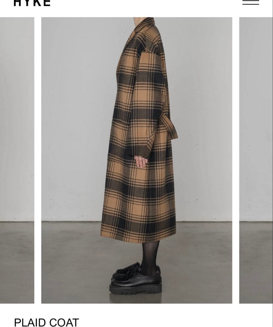 【完売品】HYKE 25AW PLAID COAT size1