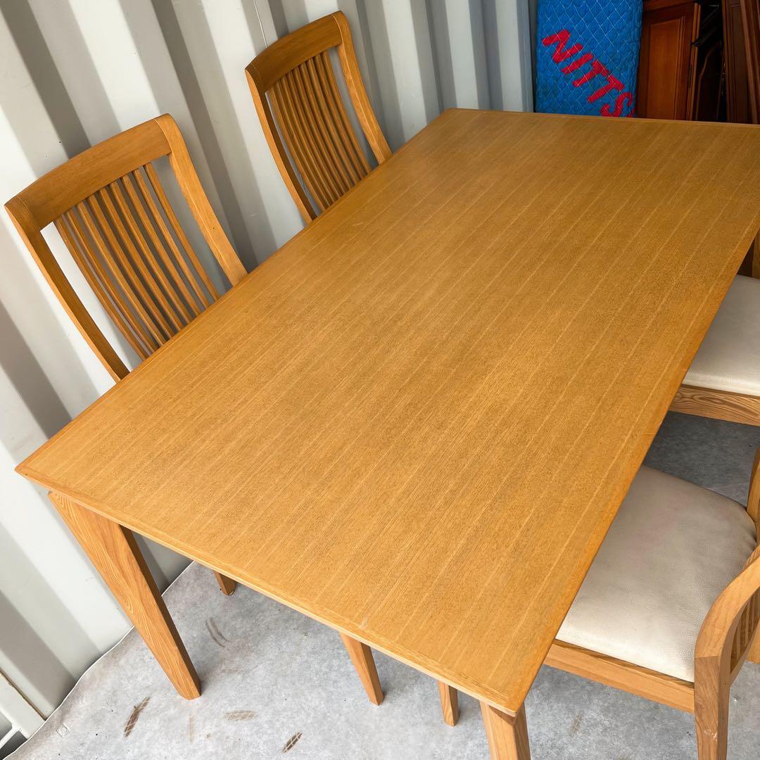 大塚家具 北欧風天然木ナチュラルダイニングテーブル&チェア4脚　ダイニングセット