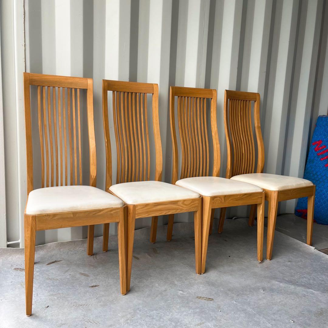 大塚家具 北欧風天然木ナチュラルダイニングテーブル&チェア4脚　ダイニングセット