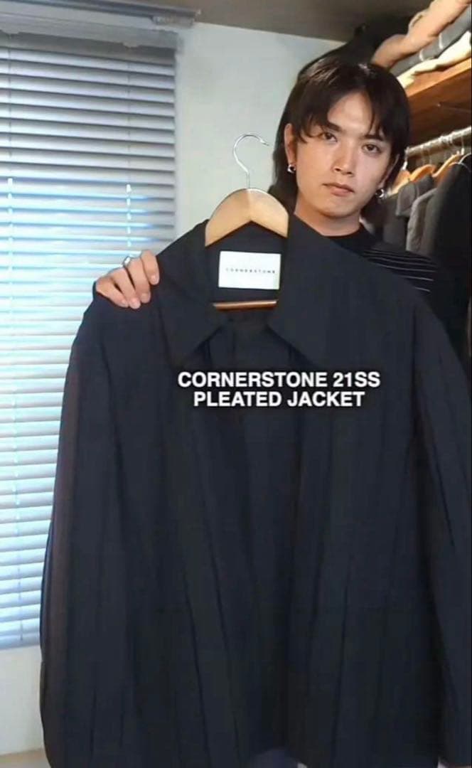 希少46 タグ付きcornerstone 21ss pleats jacket