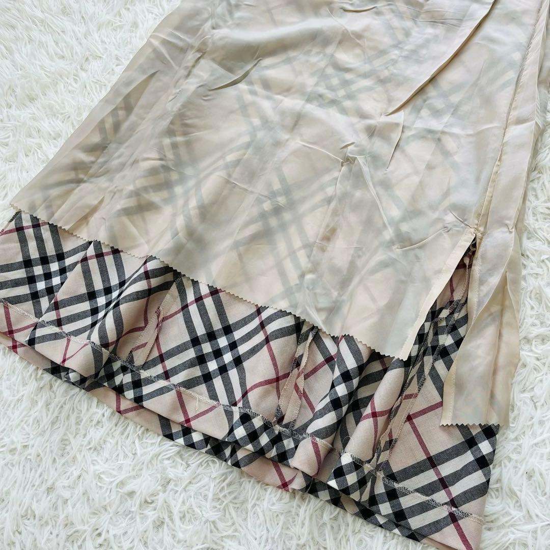 美品XL✨バーバリーロンドン　ノバチェックフレアスカート　メガチェック三陽商会