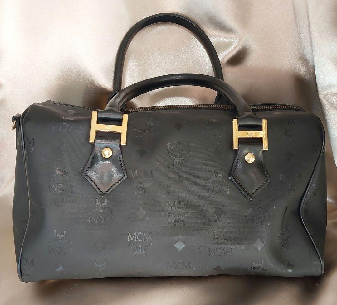 MCM　ボストンバッグ　黒　昭和レトロ　レトロ　バック　ブランド　ヴィンテージ