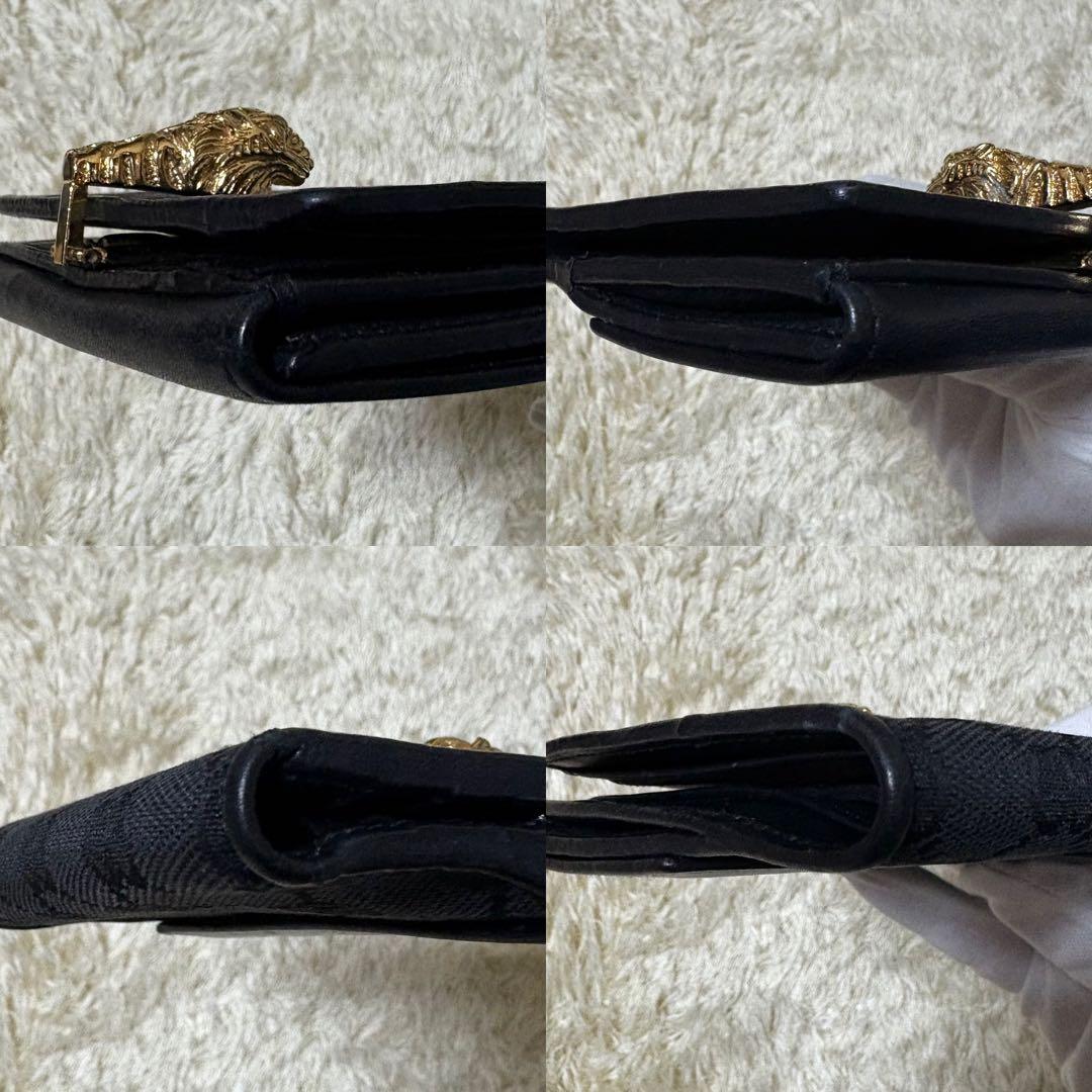 【希少】GUCCI グッチ　折り財布　GG柄　タイガーヘッド　ヴィンテージ