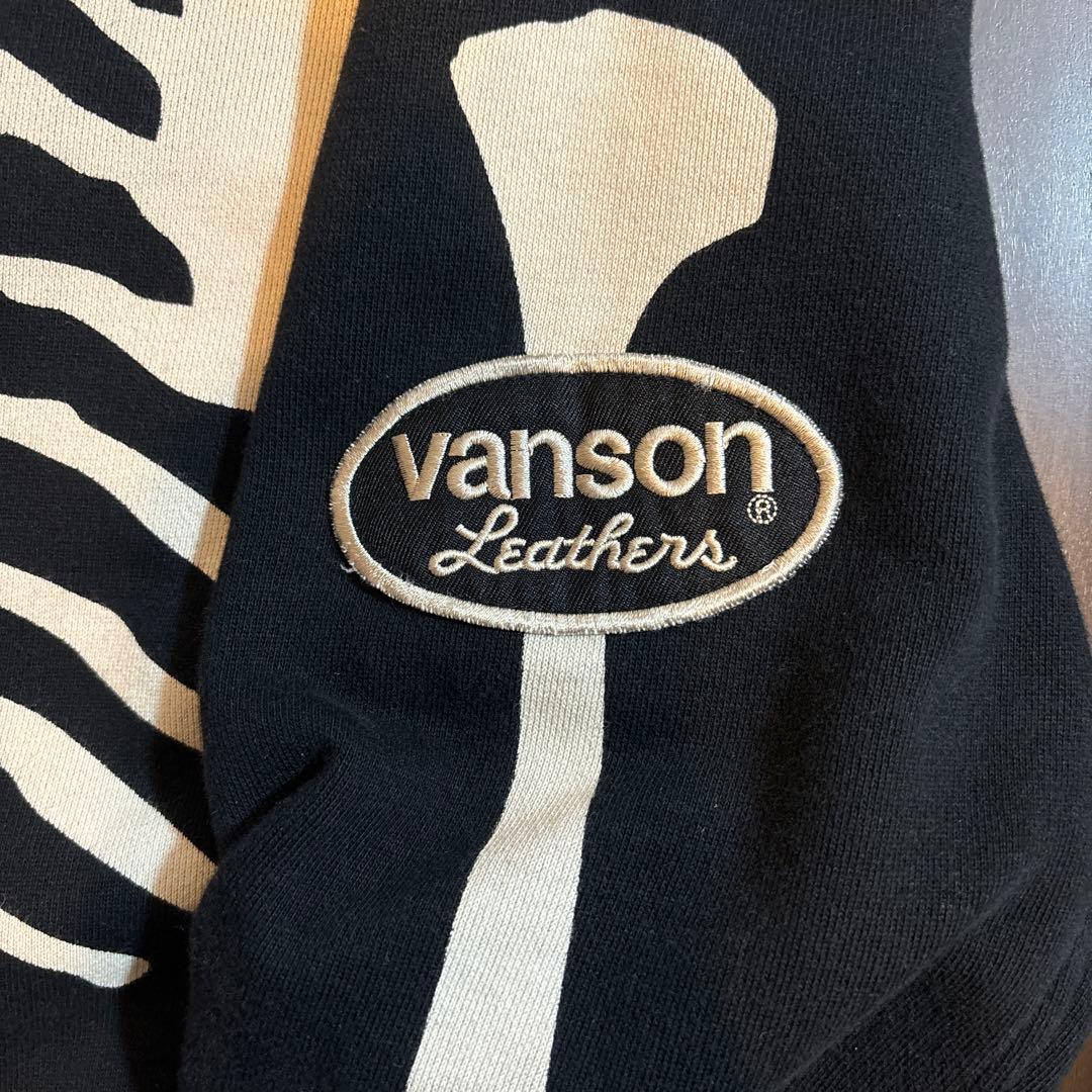 VANSON バンソン コットン シングルライダースジャケット スカル・ボーン