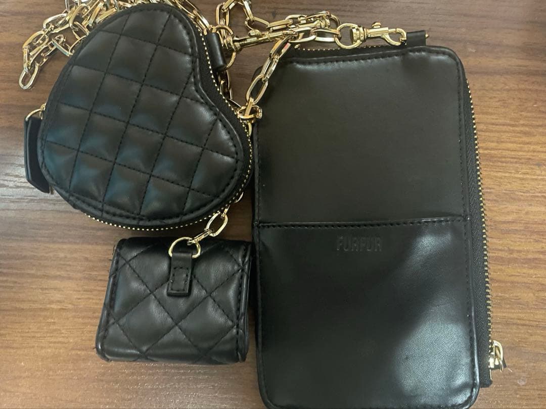 furfur キルティング3SET マルチショルダー　ブラック