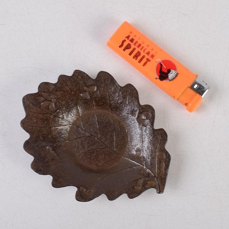 南部鉄器　釜師　鈴木盛久作　木の葉茶托　五客　共箱　V　R9095