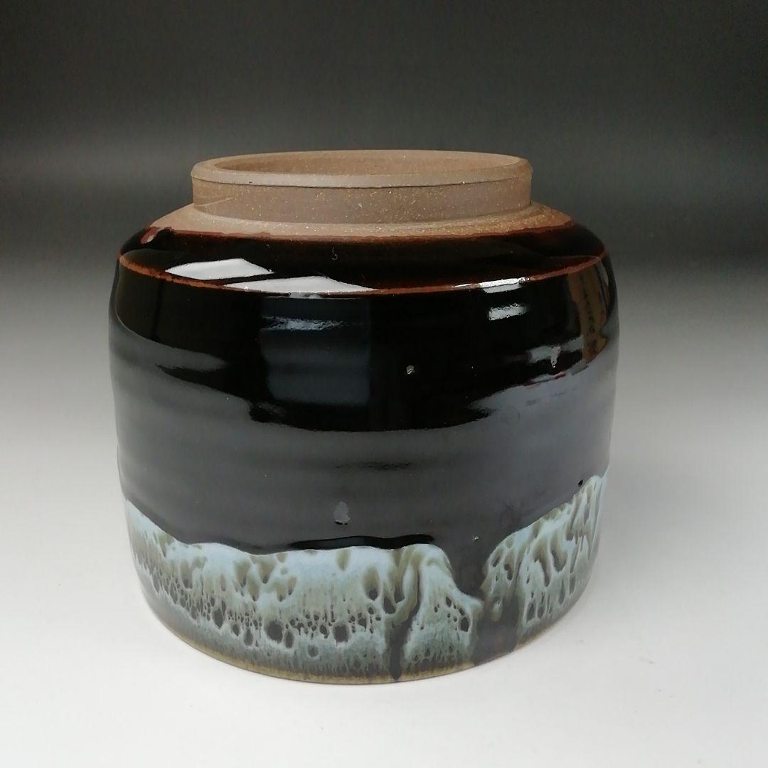 Ｔ３４０　茶碗　『灰釉流紋』『陶香園　加藤香山 作』　共箱　抹茶碗　茶道具