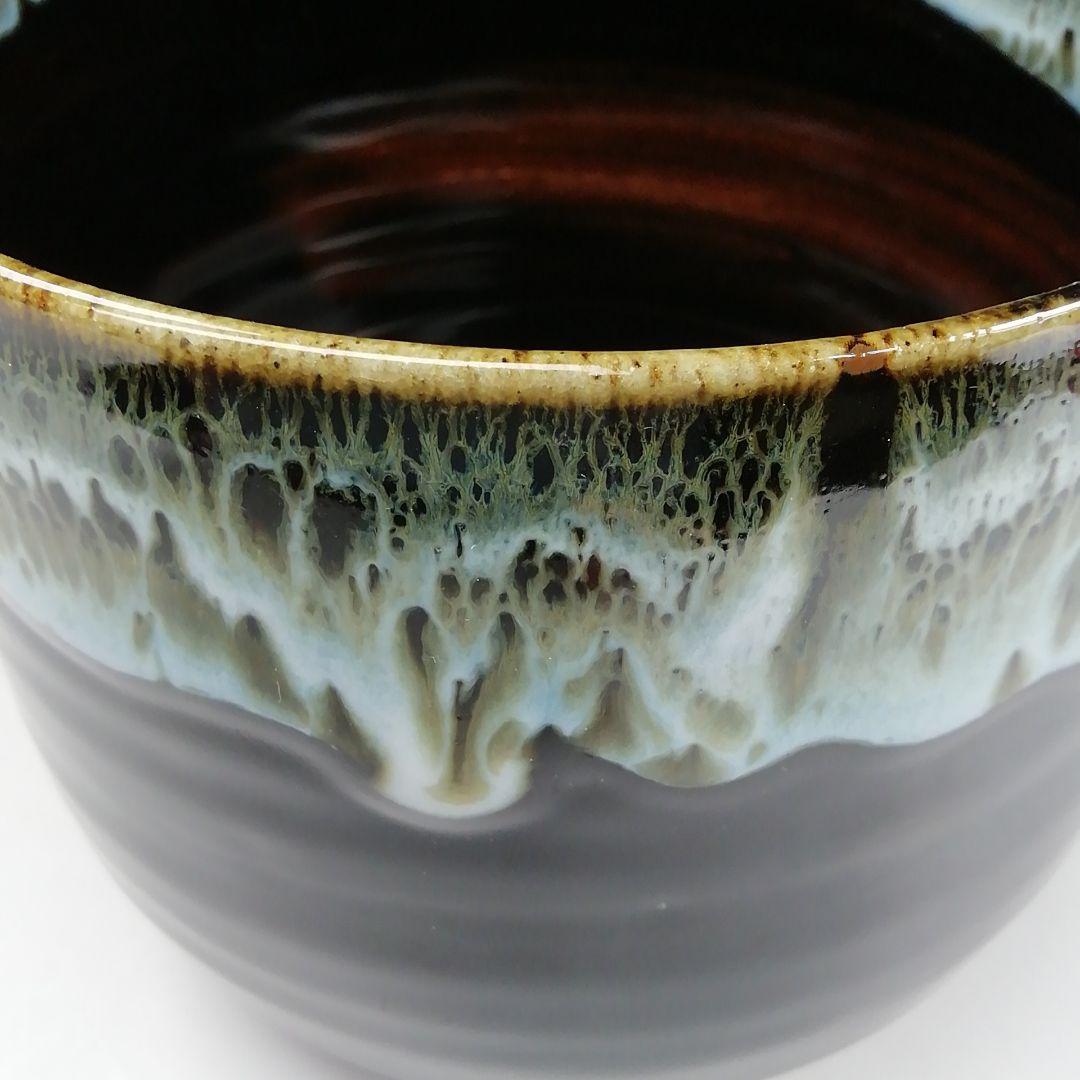 Ｔ３４０　茶碗　『灰釉流紋』『陶香園　加藤香山 作』　共箱　抹茶碗　茶道具