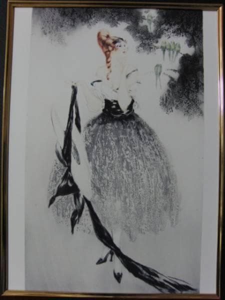 ルイ・イカール限定版・アールデコ/青いインコ、希少な額装用画集より