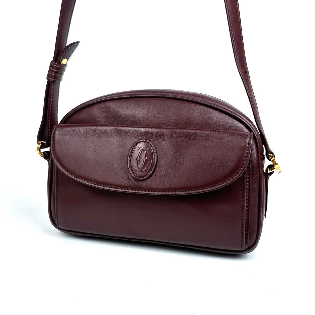 美品 カルティエ マストライン ショルダーバッグ 2way ゴールド金具 レザー