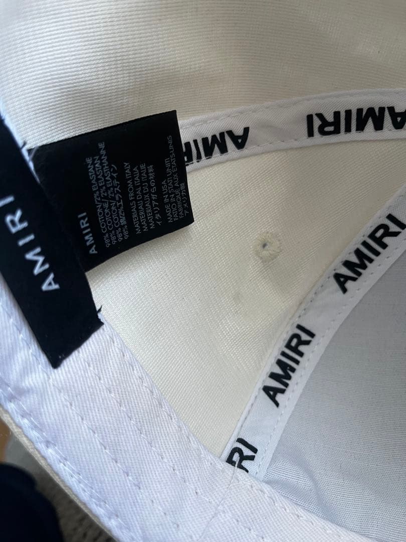 ほ*様 AMIRI ロゴ刺繍 キャップ ホワイト/ブラウン