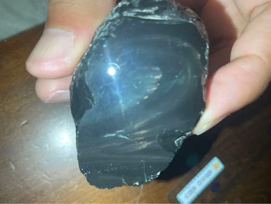 研磨品　十勝玲瓏特級品　両面磨き　ゴールデンレインボーオブシディアン