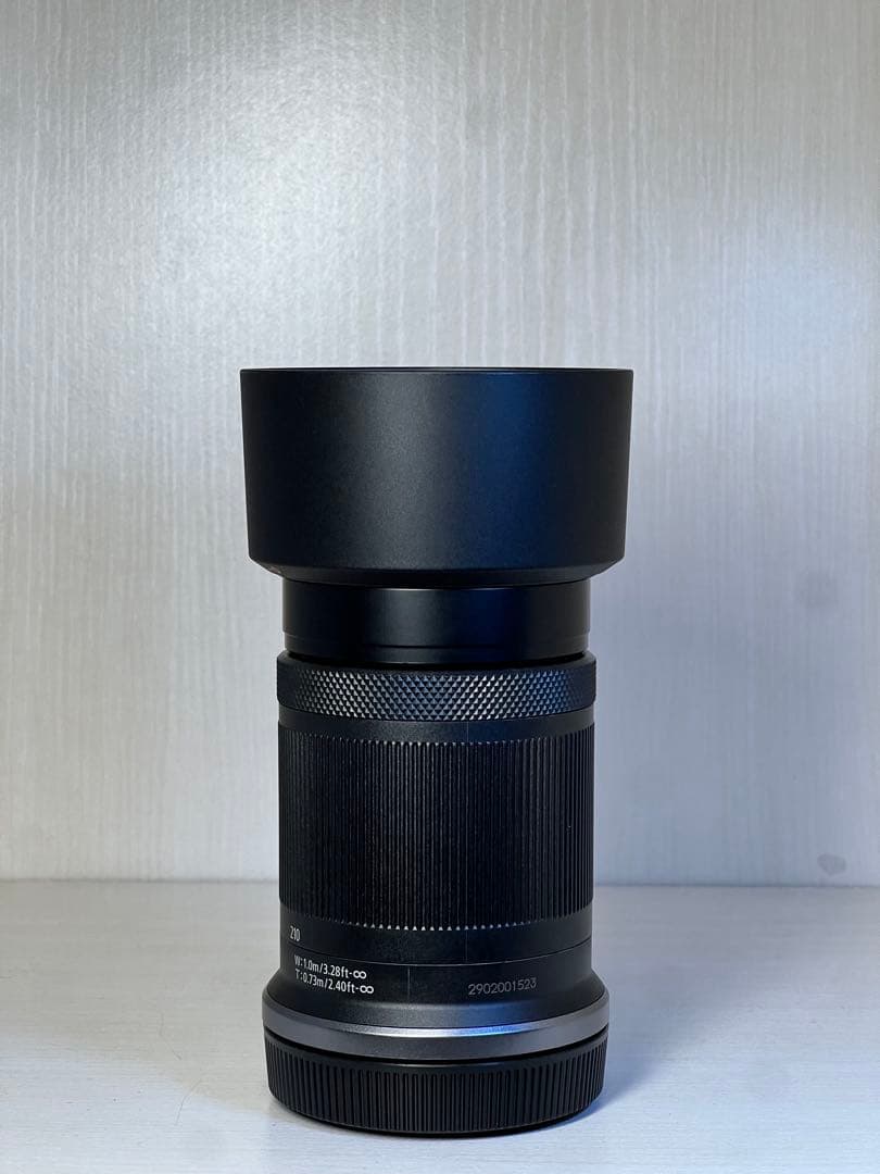 Canon rf-s 55-210mm ズームレンズ 黒 レンズフード付き