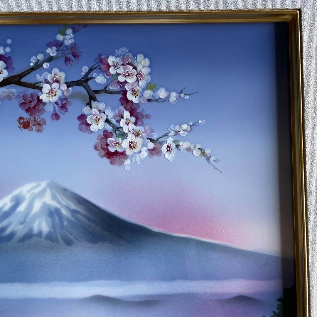 □美術品□桜に富士・陶板画□H.Bretscheider・01／25◇マイセン◇
