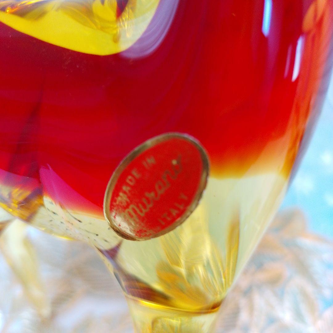 ムラーノベネチアンガラスお対 鹿の置物。