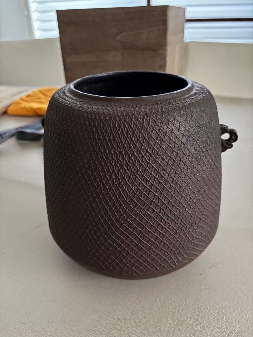 畠春斎氏 茶道具 茶釜 編地文 尻張釜