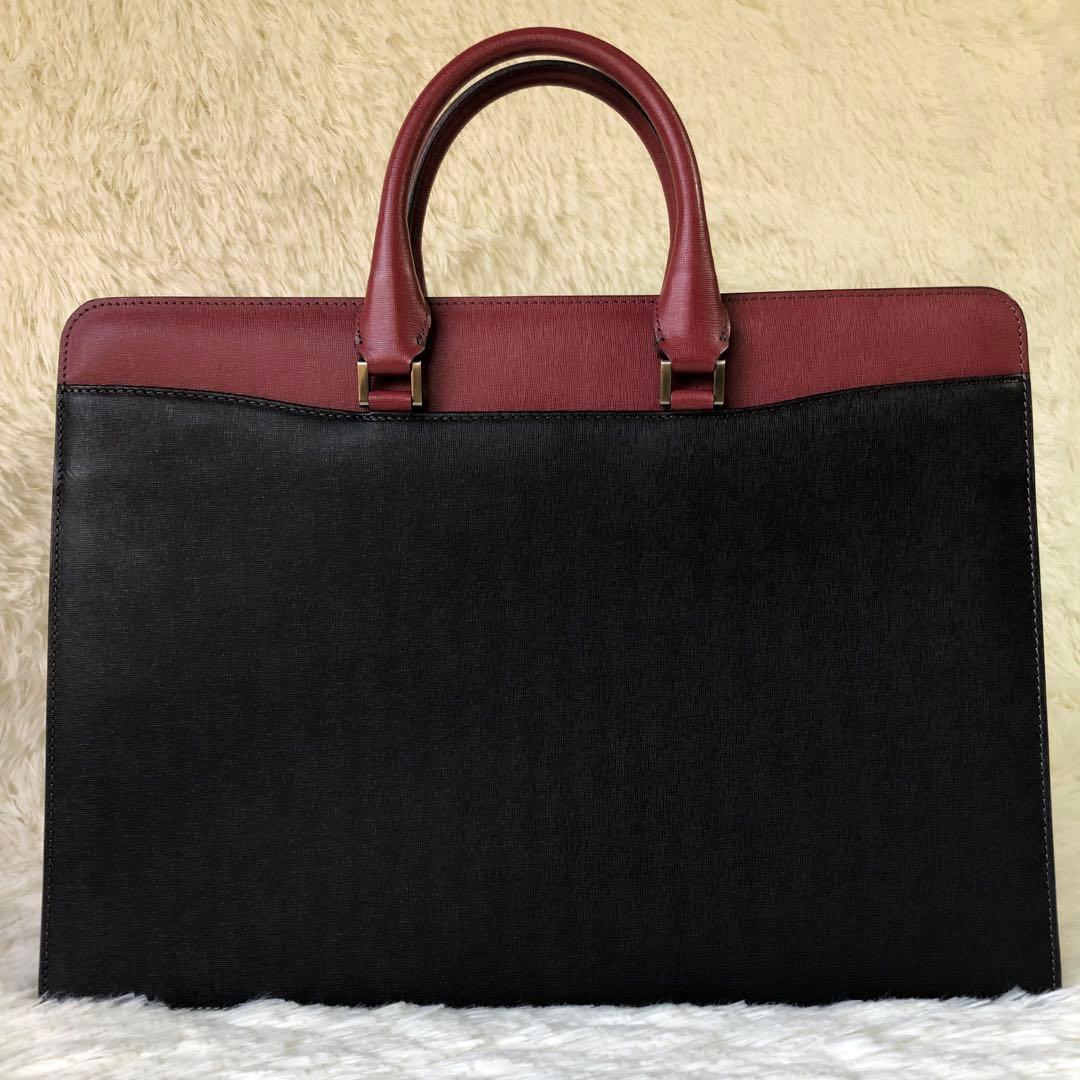 未使用級 フジタカ ディアマン レザー ビジネスバッグ 2way A4B4収納可