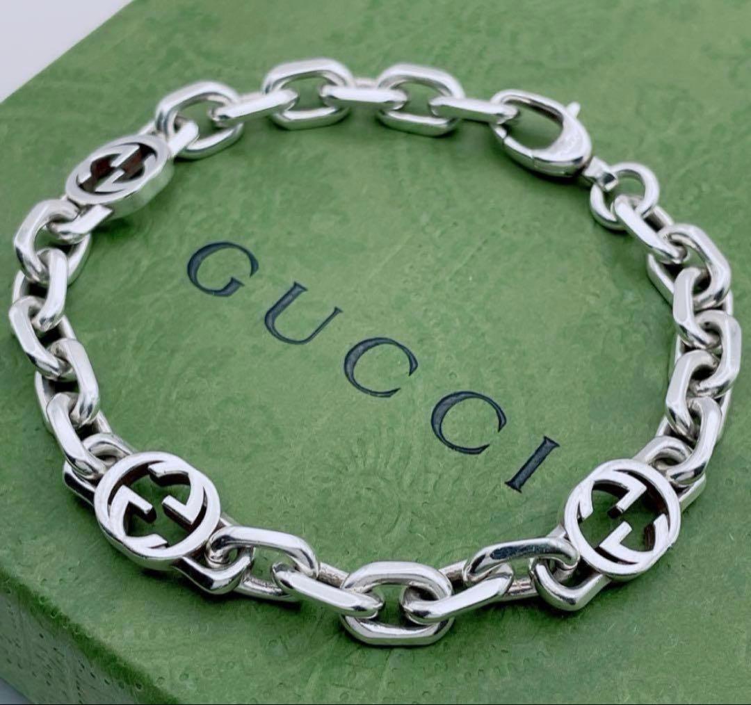 正規品　GUCCI　インターロッキング　ブレスレット　18号