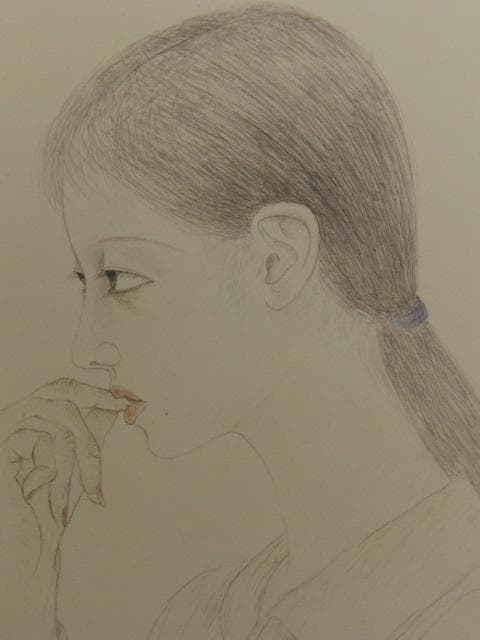 畠中光享、【由子写生】、希少な額装用画集より、新品額装付、状態良好