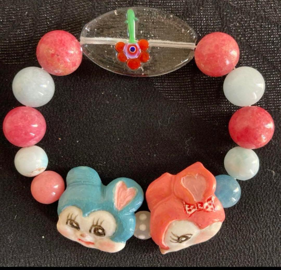 【種名　日本鹿の角】オリジナル彫刻使用⭐️ 昭和レトロな バンビとマウス⭐️☆匿名