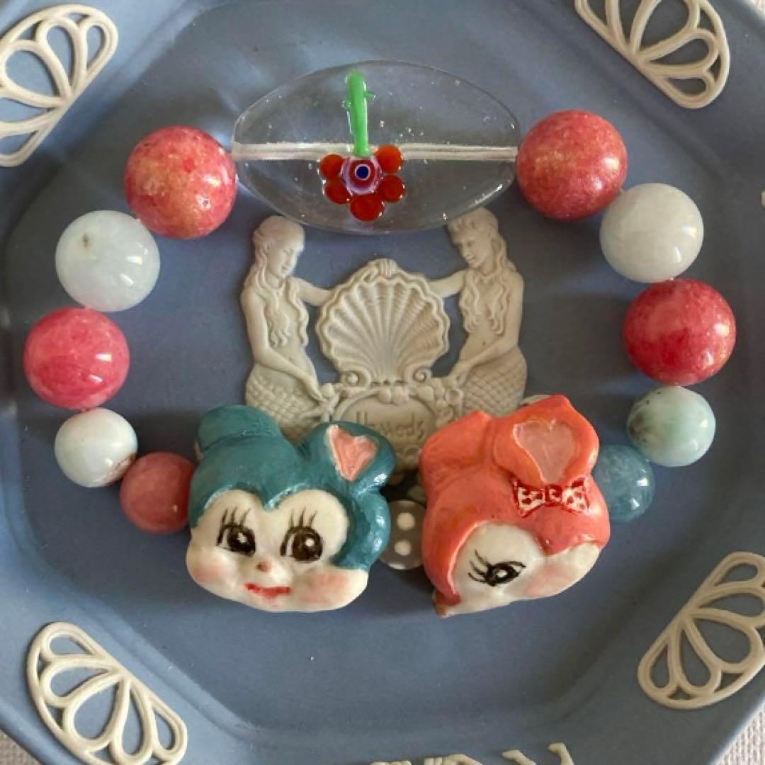 【種名　日本鹿の角】オリジナル彫刻使用⭐️ 昭和レトロな バンビとマウス⭐️☆匿名