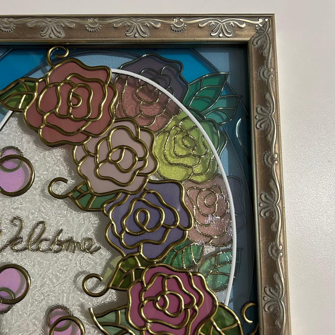 グラスアート 薔薇 ウェルカムボード