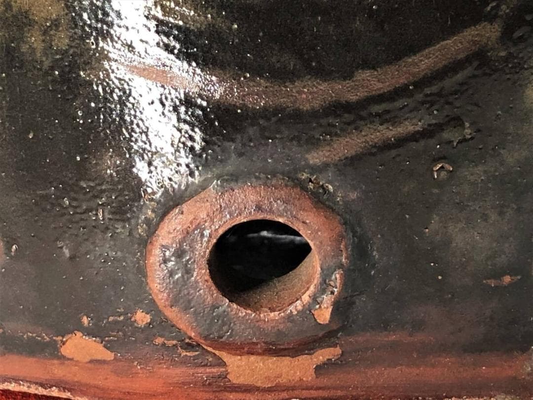 【古薩摩】苗代川焼　薩摩雲助（うんすけ）丸十文』酒樽 一斗樽　　K1023K