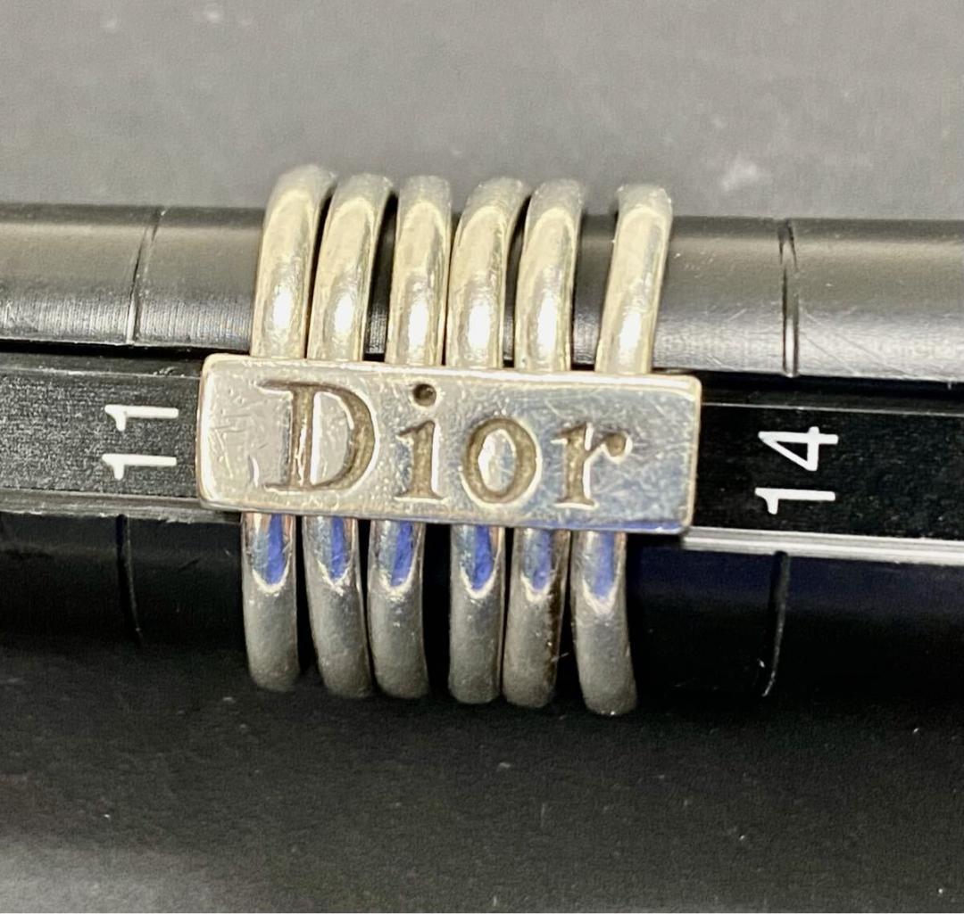 ディオール Dior ロゴ プレート 7連 リング シルバー