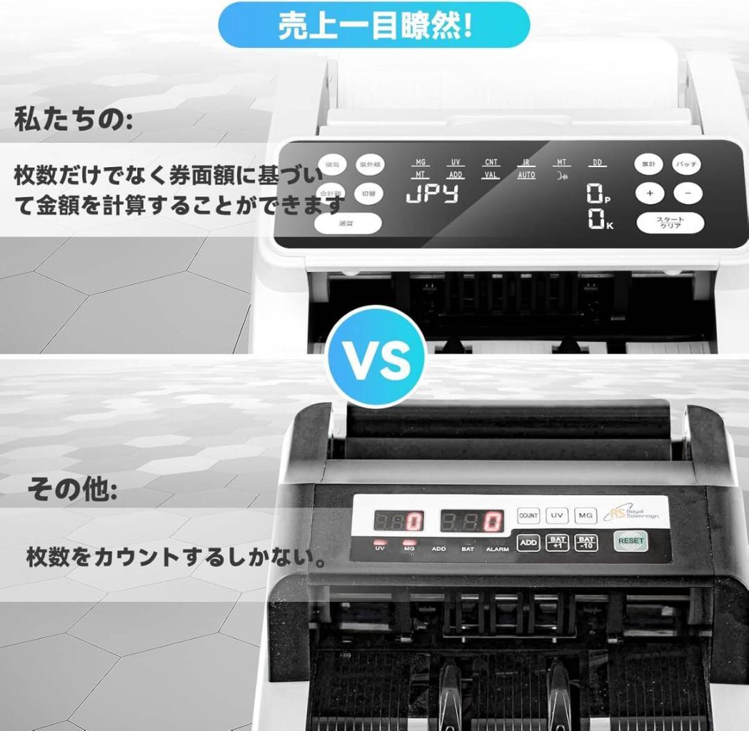 紙幣カウンター【日本専用・新紙幣対応】マネーカウンター 紙幣計数機 日本語説明書