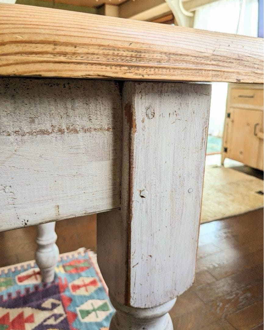 フランス　ヴィンテージ　アンティーク　ダイニングテーブル　オールドパイン　木製