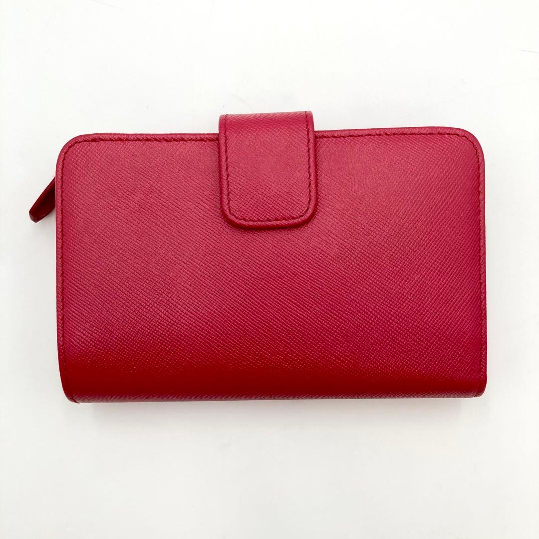 さとみ✨PRADA 1M1225 二つ折り財布 ピンク サフィアーノレザー