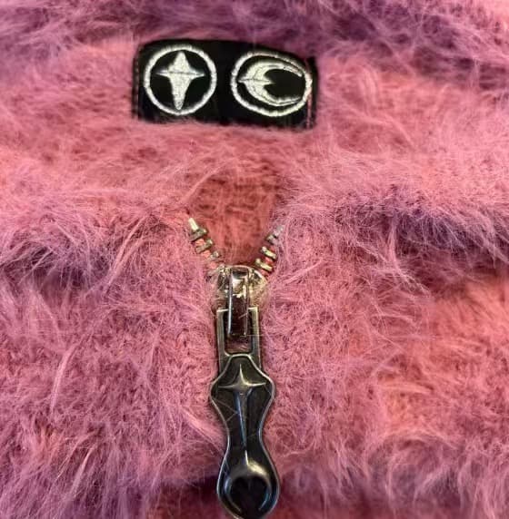 ★サグクラブ★フワフワ素材のピンクジップアップジャケット