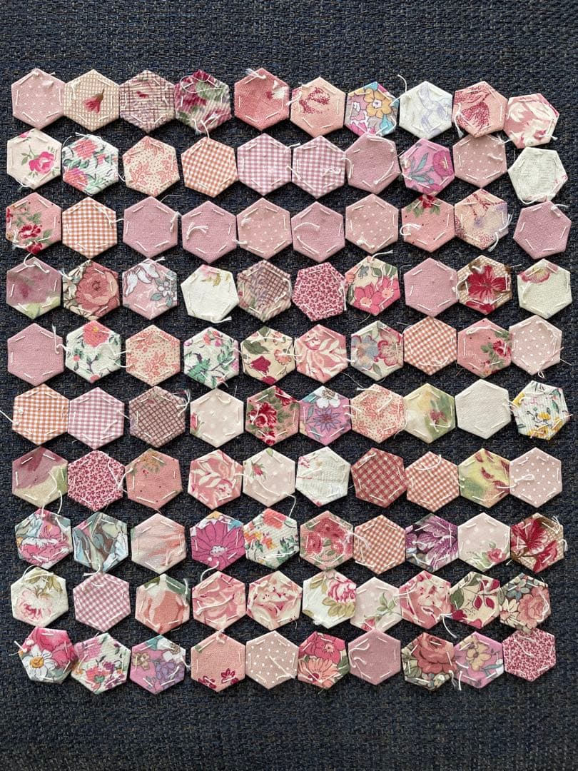 （369）ヘキサゴン 正六角形 パッチワーク 製作途中