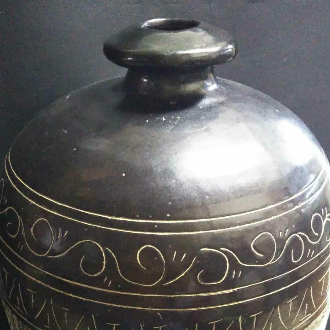 ※中国古美術/磁州窯黒掻落龍紋大梅瓶/北宋代/