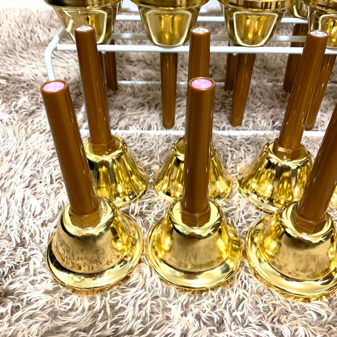 美品 ウチダ ハンドベル ゴールド27音 純正ケース付