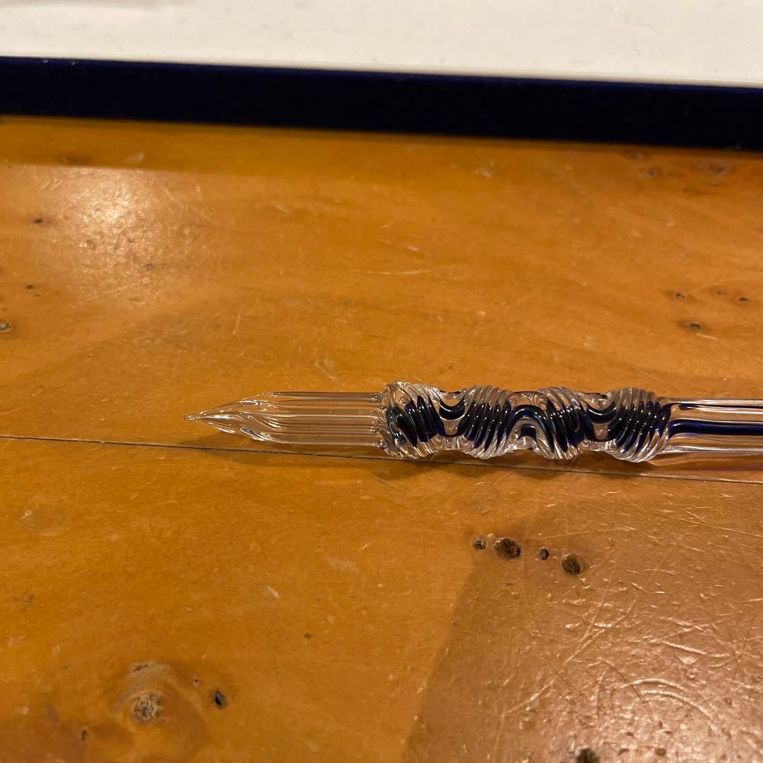 佐瀬工業所 ガラスペン ブルー軸 5〜6回使用 used