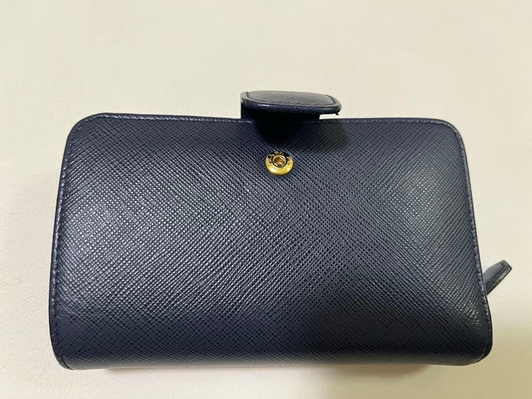 プラダ PRADA サフィアーノ メタル 二つ折り財布 1ML225 ネイビー