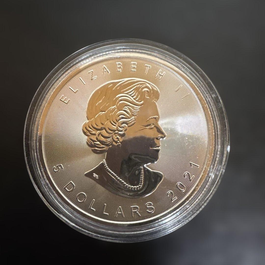 2021年 メイプル銀貨 1オンス　カプセル付き