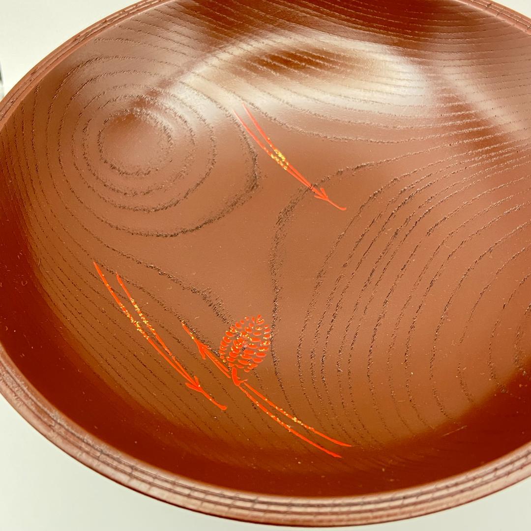 高杯 松葉松の子蒔絵 碌々斎好　吉田華正　共箱入　茶道具　菓子器　漆器